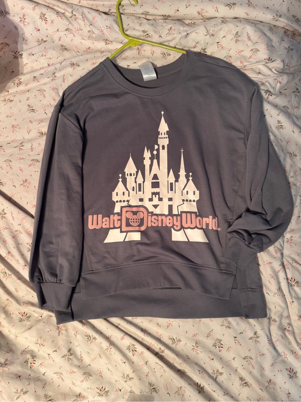 Disney Men's Gray Crewneck Sweatshirt with Pink Walt Disney World Logo - Picture 3 of 4